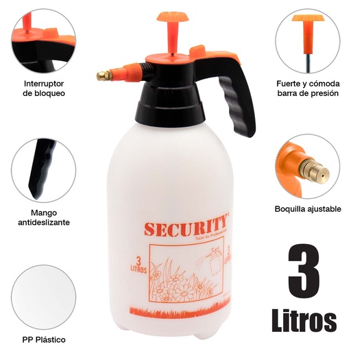 [6-628] FUMIGADORA MANUAL PLASTICO x 3 LTS SECURITY 6-628