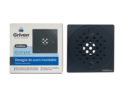 [6-638] REJILLA CUAD PERFORADA UNIFLOW GRIVEN BLACK 6-638