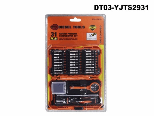 [6-673] JUEGO DESTORNILLADOR 31 UNID DIESEL TOOL 6-673
