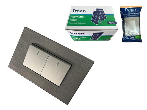 [6-708] INTERRUPTOR DOBLE GRIS 3 WAY TROEN 6-708