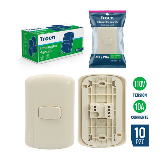 [6-713] INTERRUPTOR SENCILLO 3 WAY TROEN 6-713
