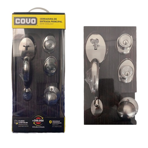 [6-726] CERRADURA PUERTA PRINCIPAL PLATA COVO 6-726