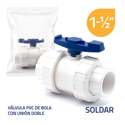 [6-756] LLAVE DE BOLA C/UNION DOBLE 1 1/2" SOLDAR GRIVEN 6-756