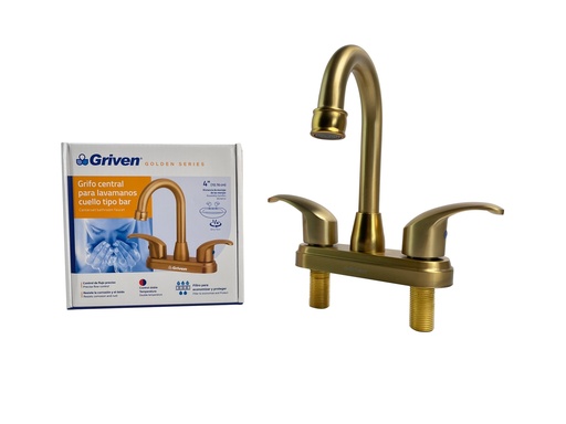[6-806] LLAVE LAVAMANO DOBLE METALICA GRIVEN GOLD 6-806