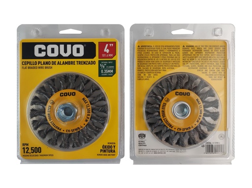 [6-854] CEPILLO PLANO ALAMBRE TRENZADO 4" x 5/8 COVO 6-854