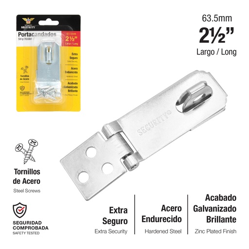 [6-870] PORTACANDADO PLATA 2 1/2" 63mm SECURITY 6-870
