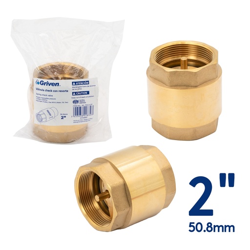 [6-915] VALVULA CHECK BRONCE x 2" ASIENTO BRONCES GRIVEN 6-915
