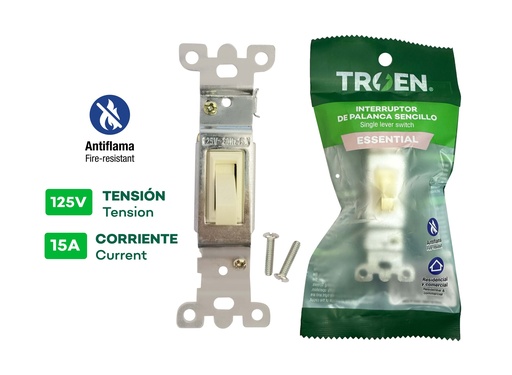 [6-928] INTERRUPTOR SENCILLO S/TAPA TROEN 6-928