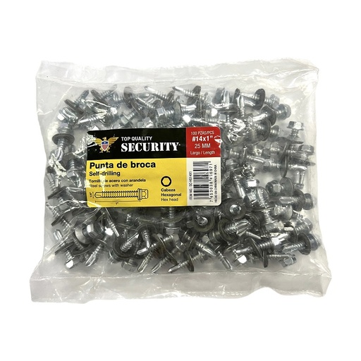 [6-995] TORNILLOS AUTOTALADRANTES 14 x 1 x 100 UNID SECURITY 6-995