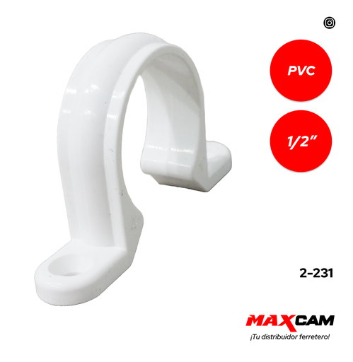 [2-231] ABRAZADERA PVC DOBLE x 1/2" FITCO 2-231
