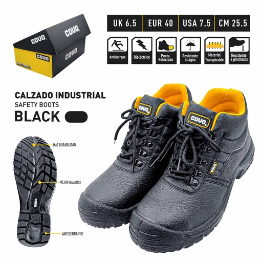 [9-988] BOTAS DE SEGURIDAD NEGRA N 40 COVO 9-988