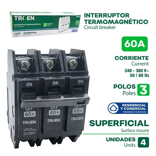 [9-796] BREAKER SUPERFICIAL 3x60A TROEN 9-796