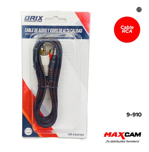 [9-910] CABLE DE AUDIO/VIDEO RCA 3 PUNTAS A PLUG ORIX 9-910