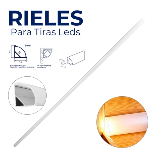 [10-234] CANALETA P/TIRAS LED 1 MTS ANGEL LIGHT 10-234