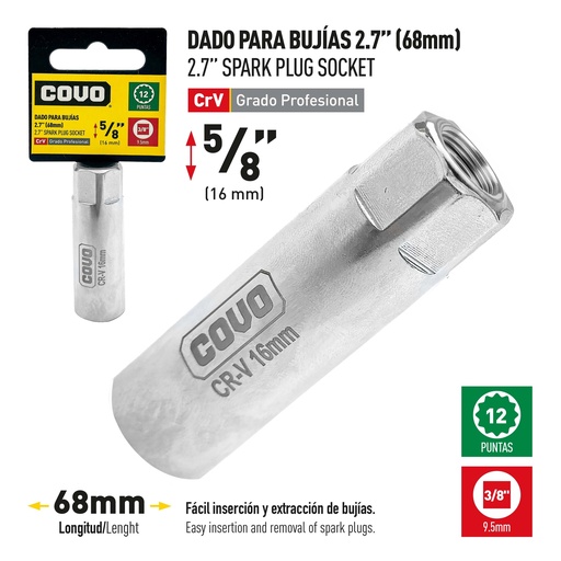 [9-854] DADO P/BUJIA 5/8" COVO 9-854
