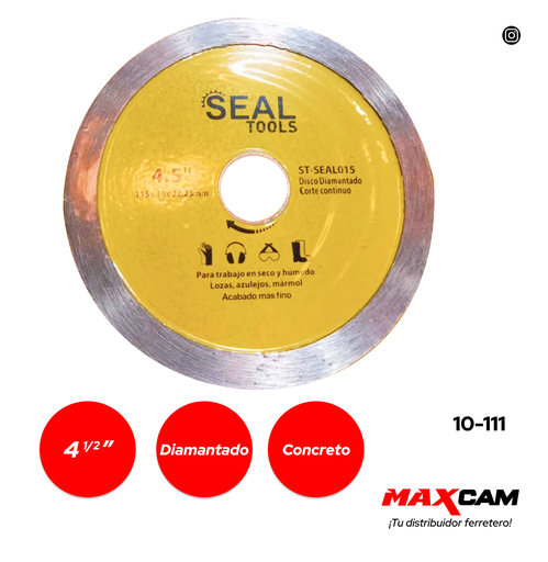 [10-111] DISCO C/CONCRETO CONTINUO x 4 1/2" SEAL TOOLS 10-111