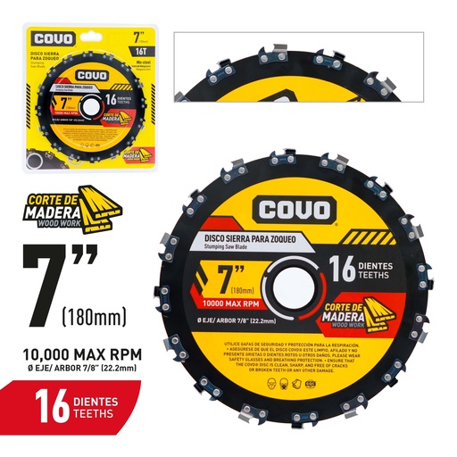 [9-874] DISCO C/MADERA x 7" COVO 9-874