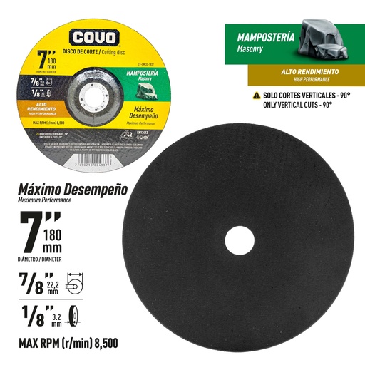 [9-820] DISCO CORTE MAMPOSTERIA x 7" COVO (CONCOVO) 9-820