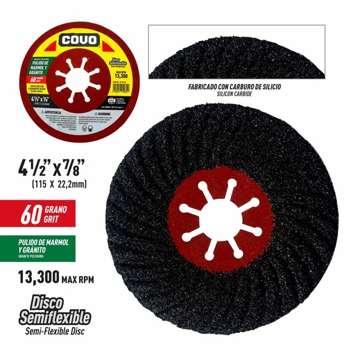 [9-812] DISCO P/PULIR MARMOL Y GRANITO 4 1/2 DE 60 COVO 9-812