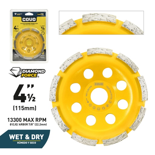 [10-180] DISCO P/PULIR SEGMENTADO x 4 1/2" COVO 10-180