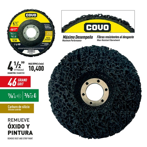 [9-809] DISCO REMOVEDOR DE OXIDO 4 1/2 DE 46 COVO 9-809