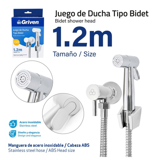[10-040] DUCHA TELEFONO 1,2 MTS GRIVEN 10-040