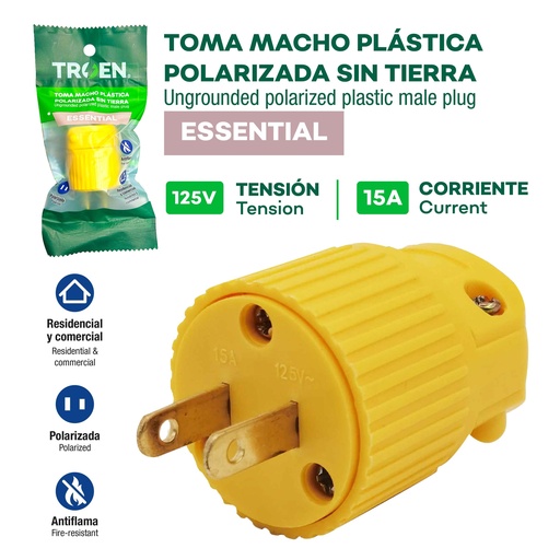 [10-127] ENCHUFE VINIL PLASTICO 2P TROEN 10-127