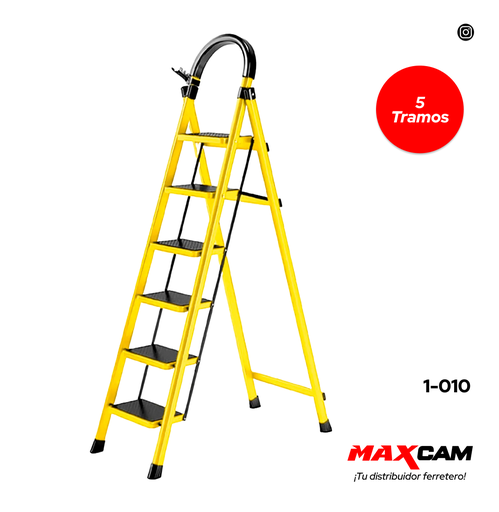 [1-010] ESCALERA ACERO PLEGABLE 5 TR ALADINO 1-010