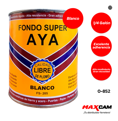 [0-852] FONDO ANTICORROSIVO BLANCO x 1/4 AYA 0-852