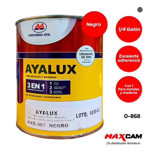 [0-868] FONDO NEGRO 3 EN 1 x 1/4 AYA 0-868