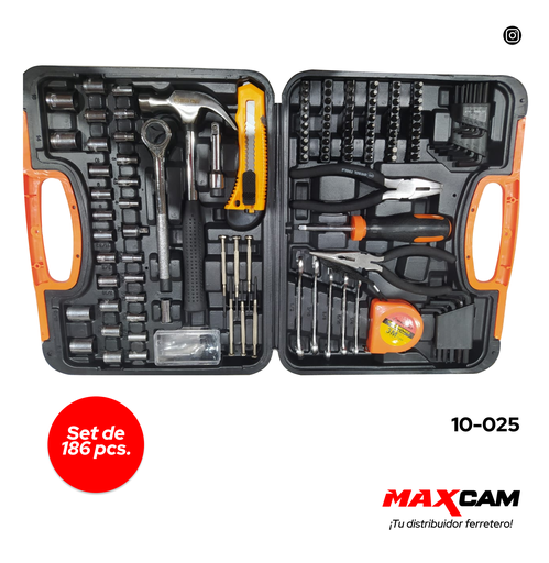 [10-025] JUEGO DE HERRAMIENTA 186 PCS DIESEL TOOLS 10-025