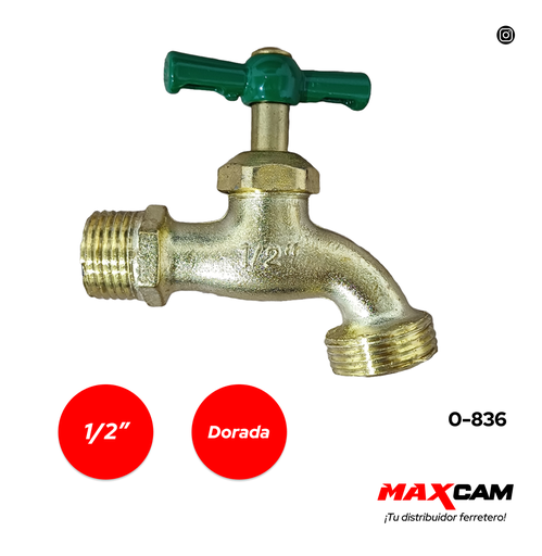 [0-836] LLAVE CHORRO DORADA JAPPY 0-836