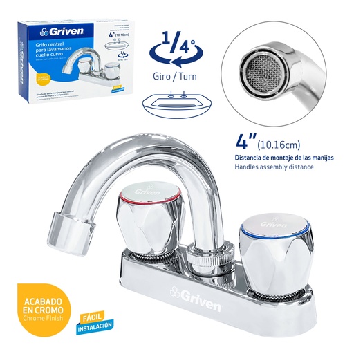 [9-741] LLAVE LAVAMANO DOBLE METALICA GRIVEN 9-741