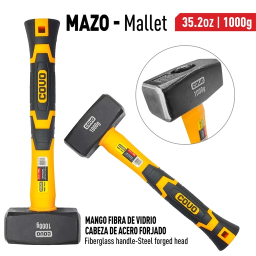 [9-752] MAZO HIERRO M/FIBRA DE VIDRIO 1000 GR COVO 9-752