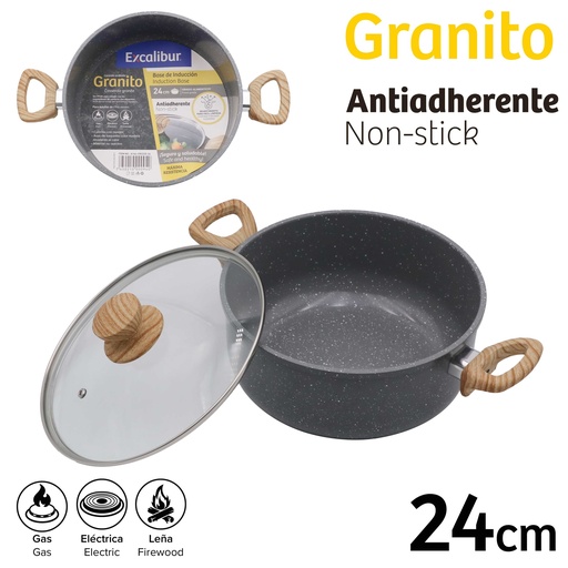 [10-151] OLLA CON TAPA 24CM EXCALIBUR 10-151