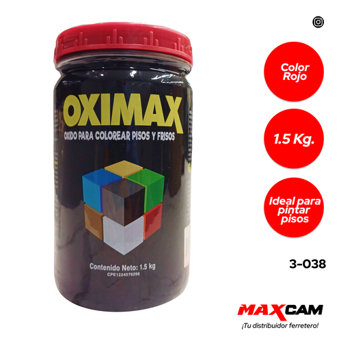 [3-038] OXIDO P/PISO ROJO 1,5 KG OXIMAX 3-038