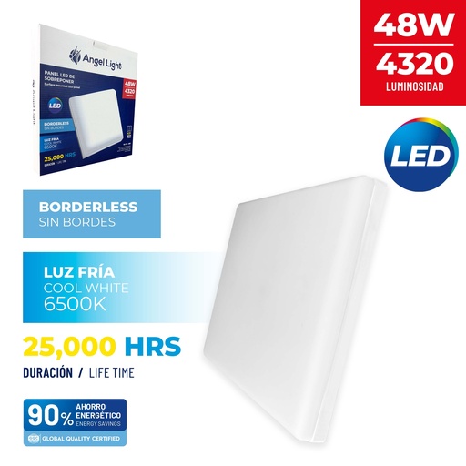 [10-033] PANEL LED SUPER CUAD LUZ FRIA 48W ANGEL L 10-033