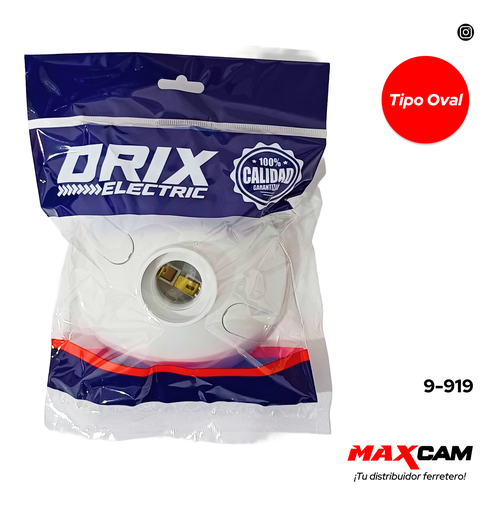 [9-919] PLAFON DE PLASTICO BLANCO TIPO OVAL ORIX 9-919