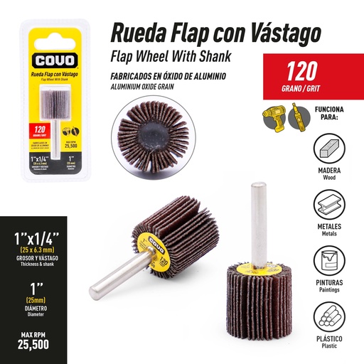 [9-825] RUEDA FLAP GRANO 120 1"COVO 9-825