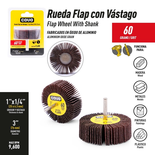[9-832] RUEDA FLAP GRANO 60 3" COVO 9-832