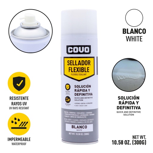 [9-969] SELLADOR FLEXIBLE IMPERMEABILIZANTE BLANCO COVO 9-969