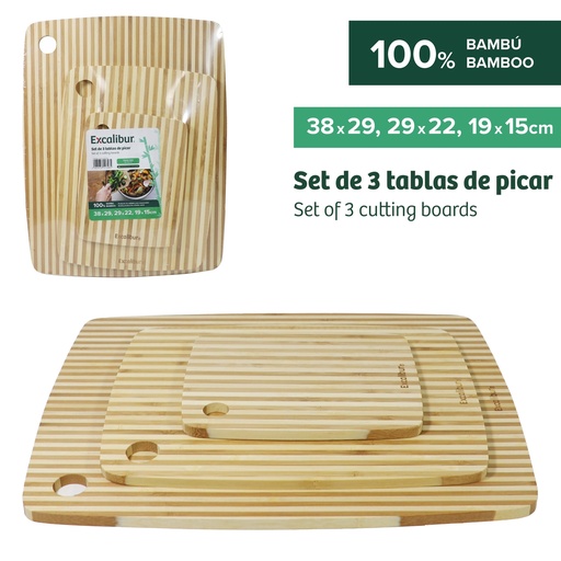 [10-157] SET TABLAS PARA PICAR x 3 UNID EXCALIBUR 10-157