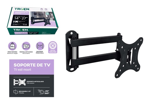 [10-043] SOPORTE PARA TV MOVIBLE 14-27" TROEN 10-043