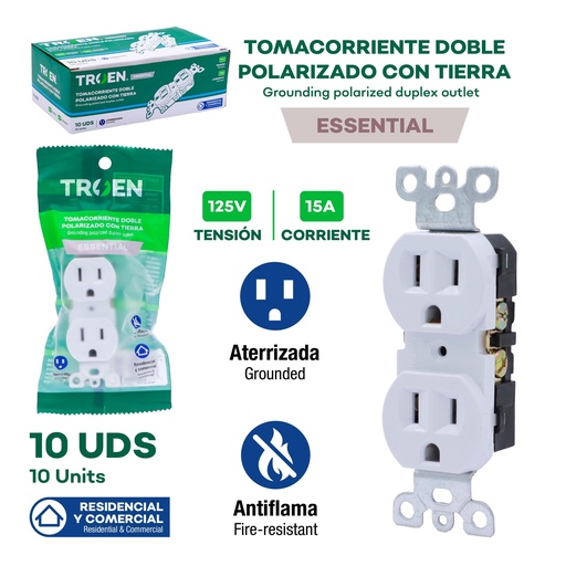 [9-973] TOMA DOBLE 270 BLANCA TROEN 9-973