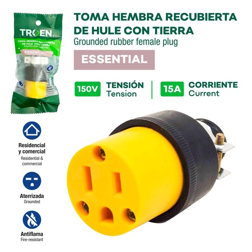 [10-122] TOMA VINIL GOMA 2P+T TROEN 10-122
