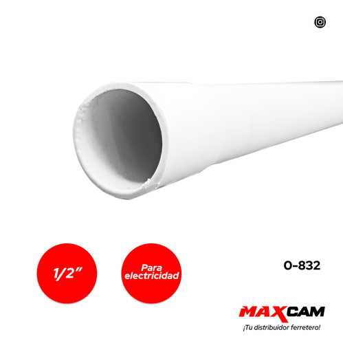 [0-832] TUBO LIVIANO P/ELECTRICIDAD BLANCO x 1/2" IMPLASVEN 0-832