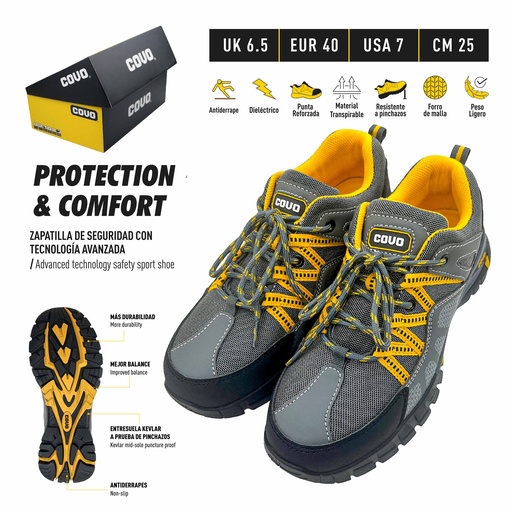 [10-001] ZAPATO DE SEGURIDAD N 40 COVO 10-001