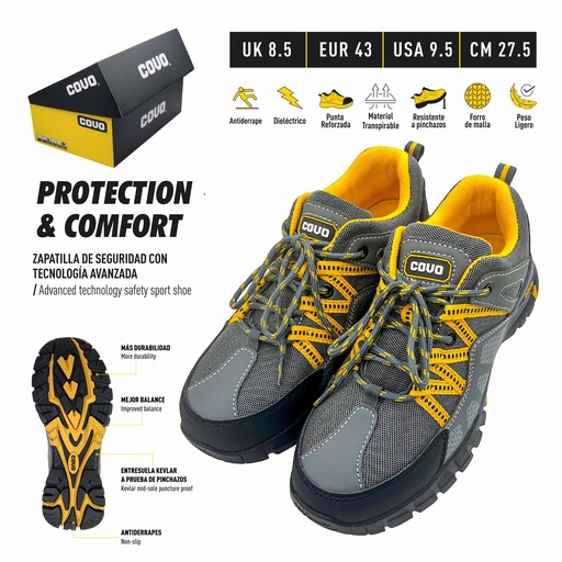 [10-004] ZAPATO DE SEGURIDAD N 43 COVO 10-004