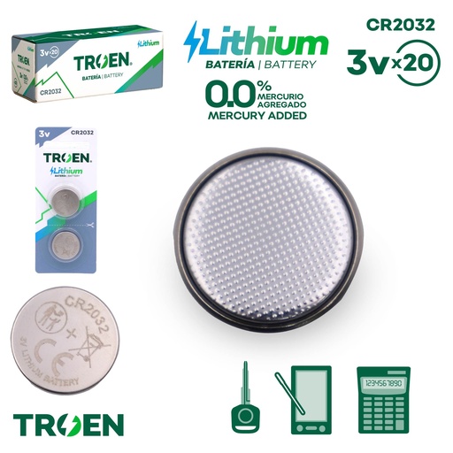 [10-280] BATERIA CR2032 3V x 2 UNID TROEN 10-280