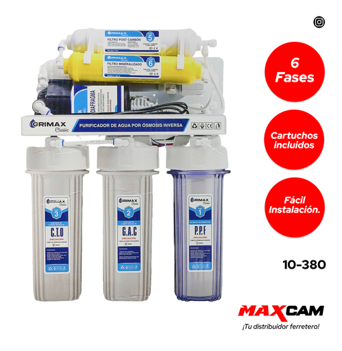 [10-380] FILTRO OSMOSIS INVERSA 6 ETAPAS GRIMAX 10-380